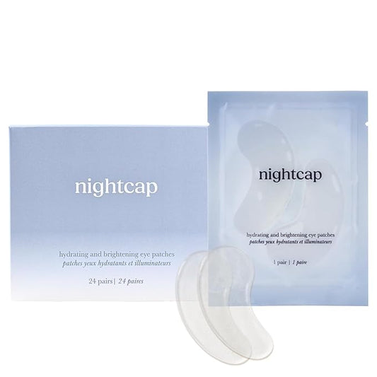 Casey Aileen Nightcap Under Eye Patches – Cooling Hydrogel Eye Masks for Puffy Eyes, Dark Circles & Tired Skin – Collagen, Hyaluronic Acid, Niacinimide– 24 Pair Set