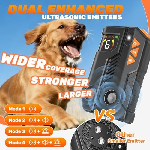 Anti Barking Device for Dogs with AI Detection IPX6 Rechargeable 6x3 Levels