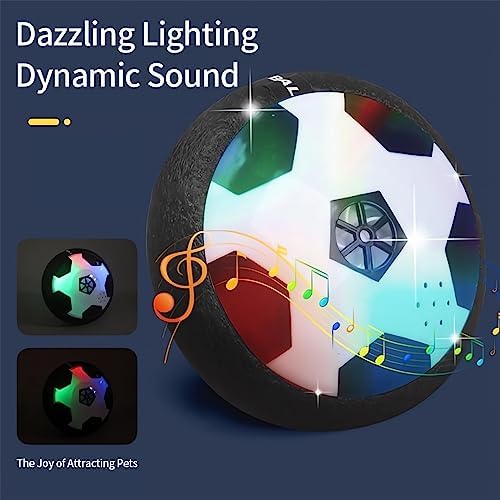 Ivieicip Active Gliding Disc - 2023 New Light up Indoor Soccer Ball Games Rolling for Dogs, Interactive Automatic Self Moving Dog Toys, Flying Saucer Aggressive Chewers (Sound)