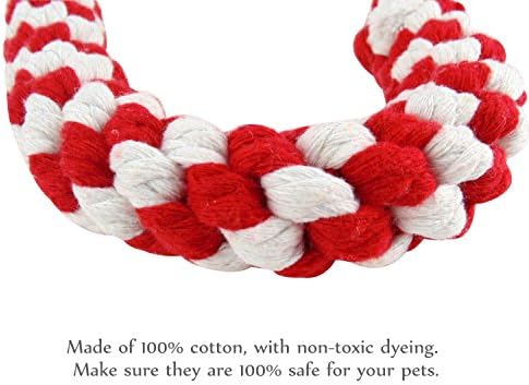 Candy Cane Rope Toy,Puppy Chew Dog Toys Interactive and Cotton Rope Toys and Christmas Decoration, Puppy Pet Play Chew and Training Toy for Medium&Large Dog Pet Teeth Cleaning