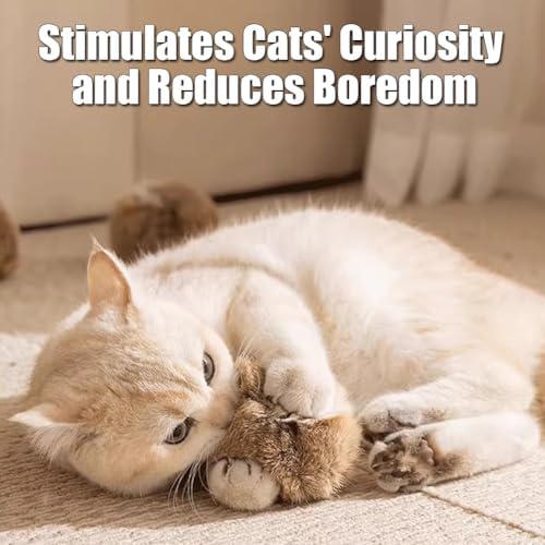 Rabbit Fur Ball Cat Toy, Soft Fluffy Cat Toy Ball, Furry Catnip Toy Ball, for Indoor Cats – Furry, Fun to Chase for Hunting Instinct Play & Interactive Bonding