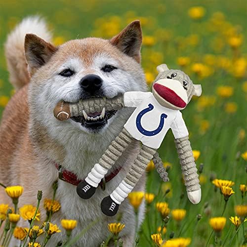 Littlearth NFL Indianapolis Colts Sock Monkey Pet Toy, Team Color, One Size