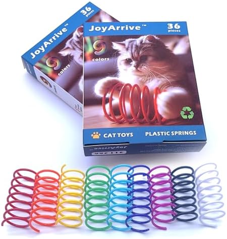 9 Colors Cat Spring Toy, Colorful Springs Self-Play Cat Toys for Indoor Cats,Interactive Cat Toy, Cat Kittens Spiral Coil Springs for Swatting,Biting,Hunting,Pouncing -36PCS