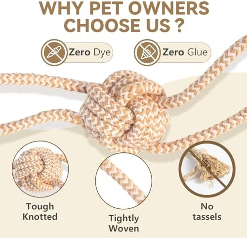 Puppy Chew Toys for Teething, Rope Toys for Dogs Training and Play, Durable Chew Rope for Small and Medium Breeds, L Size