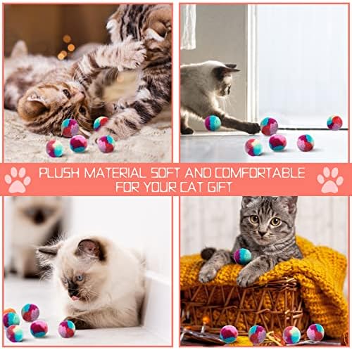 TIESOME Rainbow Cat Toy Balls, 20PCS Soft Cat Ball Toys 1.2 inch