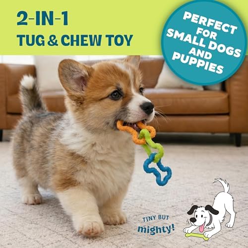 Bone Tugz Dental Dog Chew Toy, Floppy & Textured, 6.3"
