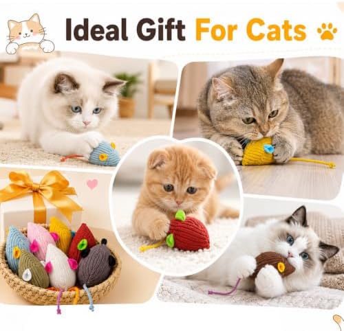 8PCS Catnip Mouse Cat Toys Mice Toys for Cat Mouse Toy Interactive