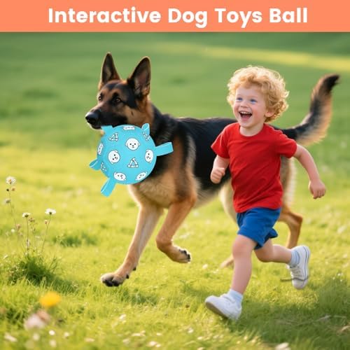 8 Inch Dog Soccer Ball with Straps, Jolly Ball for Medium Dogs