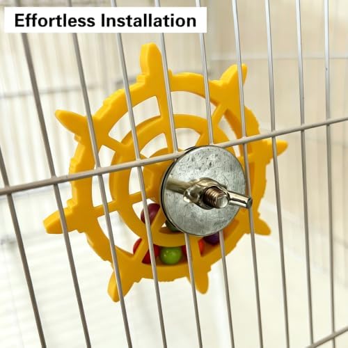 AGLOO Rotating Ship Wheel Bird Toys with Colorful Bead (Green)
