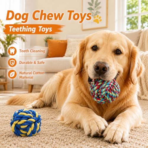 Aitmexcn Large Dog Toys for Aggressive Chewers, 8 Pack Dog Rope Toys