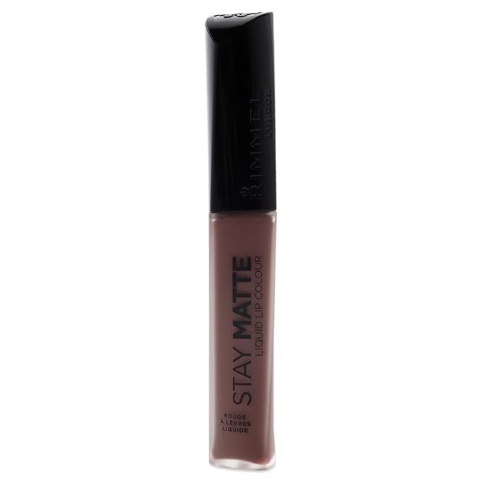 Rimmel London Stay Matte Liquid Lip Color with Full Coverage Kiss-Proof Waterproof Matte Lipstick Formula that Lasts 12 Hours - 733 Plunge, .21oz