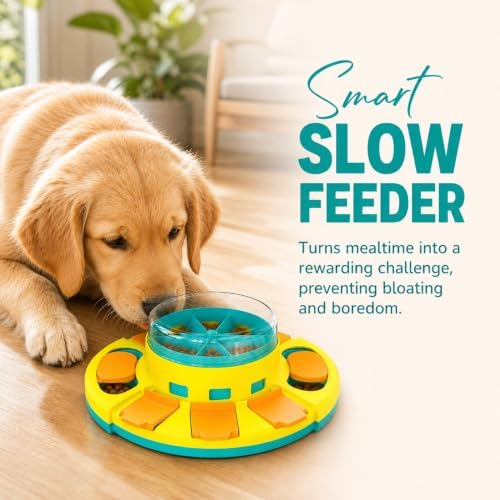 Dog Puzzle Toy Slow Feeder, Interactive Treat Dispenser for Mental Stimulation, Multi-Level Design Boredom Relief Toy for Small Medium Large Dogs