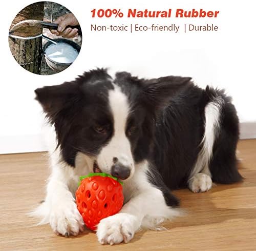 MewaJump Dog Rubber Chew Toys,Treat Food Dispensing Toy Puzzle Toys Ball