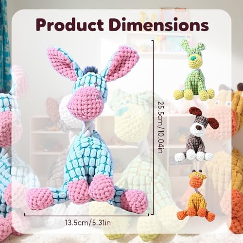 Eadwe 2026 New Dog Toys, Indestructible Plush Dog Toy, Dogs Toys for Aggressive Chewers, Dogs Squeaky Chew Toy for Indoor Pups Teething (A)