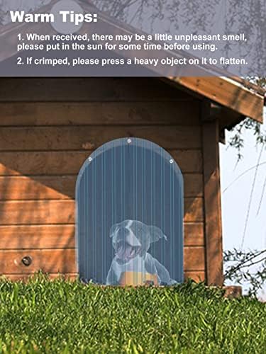 MEWTOGO 13.7in x 4.9ft Door Replacement Flaps for Dog House | Easy to Install & Cut Transparent Vinyl Strip for Doggie/Doggy/Cat Entry Door