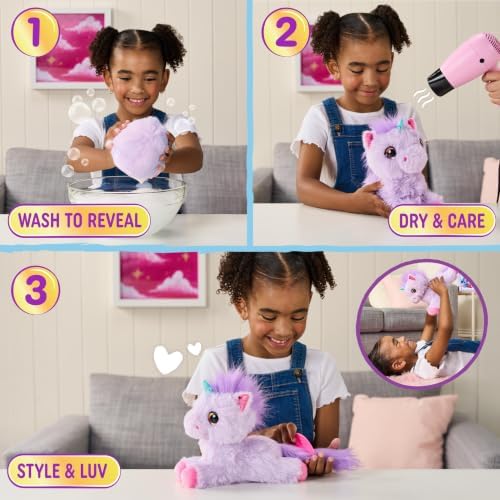 Scruff A Luvs Unicorn Scruffs Plush Toy, Wash to Reveal 1 of 4 Unicorns