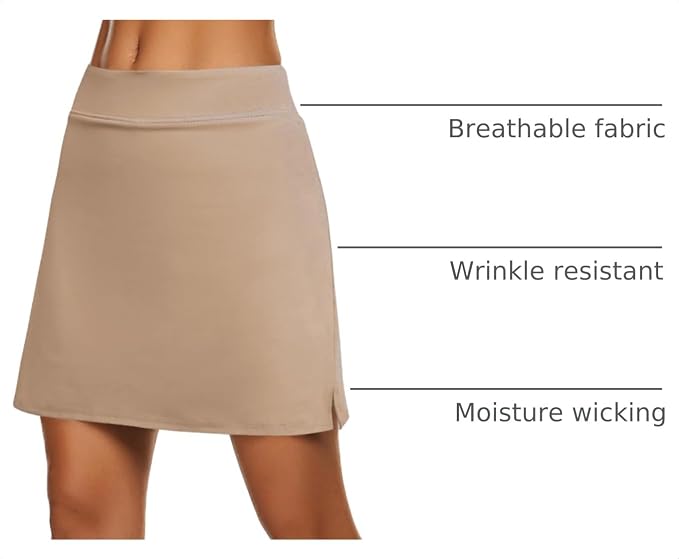 Ekouaer Women's Active Performance Skort Lightweight Skirt for Golf Tennis | Built-in Shorts, A Line, High Waisted, Tummy Control, Pickleball, Running, Workout, Sports, Skorts for Woman