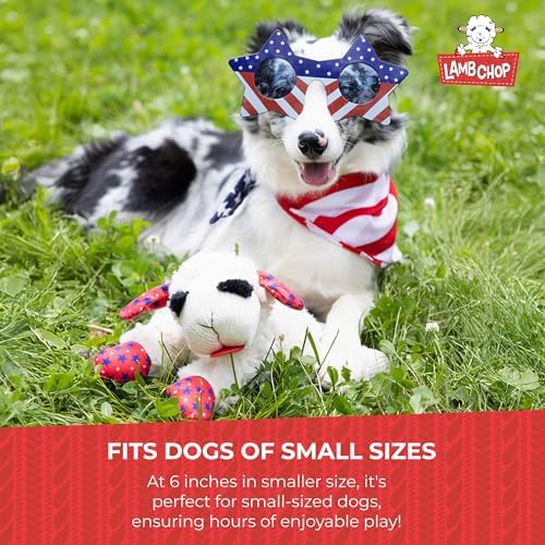Multipet Lamb Chop Dog Plush Toy w/Easter Bunny Ears - Squeaky Toy for All Dogs - Extra Soft Plush - Stuffed Animal for Cuddling & Playing (6”, Cream/Pink)