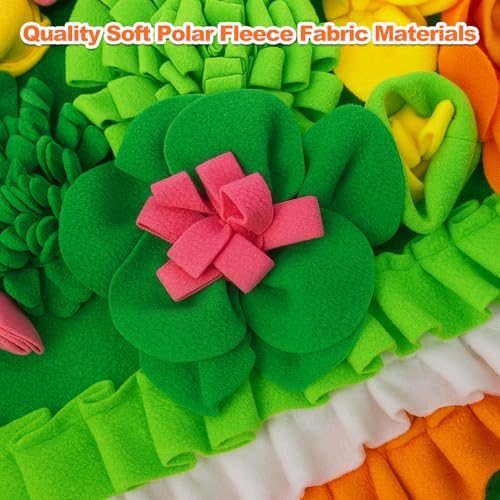 Rabbit Foraging Mat, 20"x20" Pet Snuffle Mat Interactive Snuffle Feeding Toy for Rabbits Guinea Pigs Chinchillas, Washable Pet Feed Game Bunny Toys to Stimulate Natural Foraging Skills