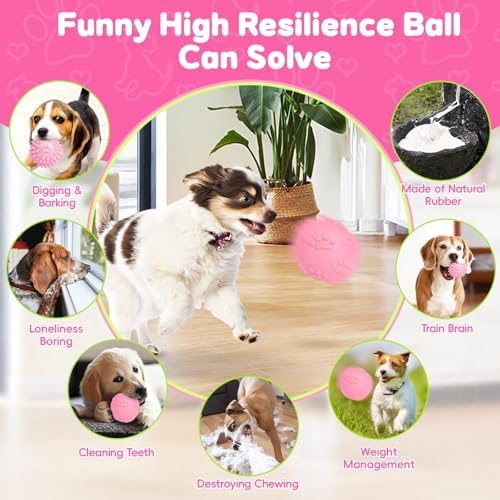 8 Pack Luxury Puppy Toys for Teething Small Dogs, Puppy Chew Toys with Squeaky Dog Toys, Balls and Rope Dog Chew Toys, Dog Toys to Keep Them Busy (Pink, 8-Pack)