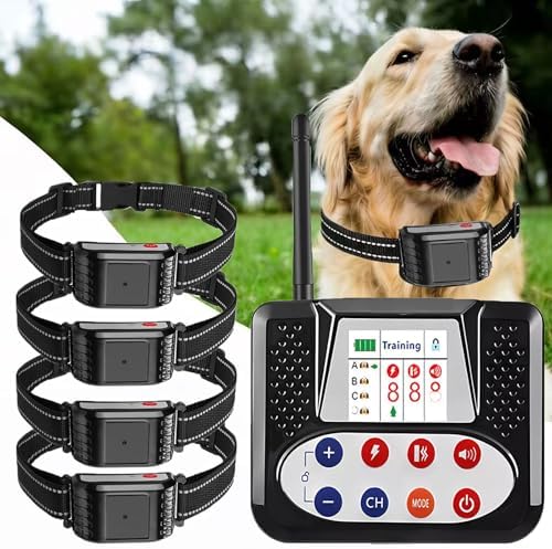Wireless Dog Fence, 2026 Electric Dog Fence with Remote, Waterproof Training Collar Receiver, Vibration & Shock, Covers up to 856-Acre Pet Dog Fence Boundary Containment System,for4dogs