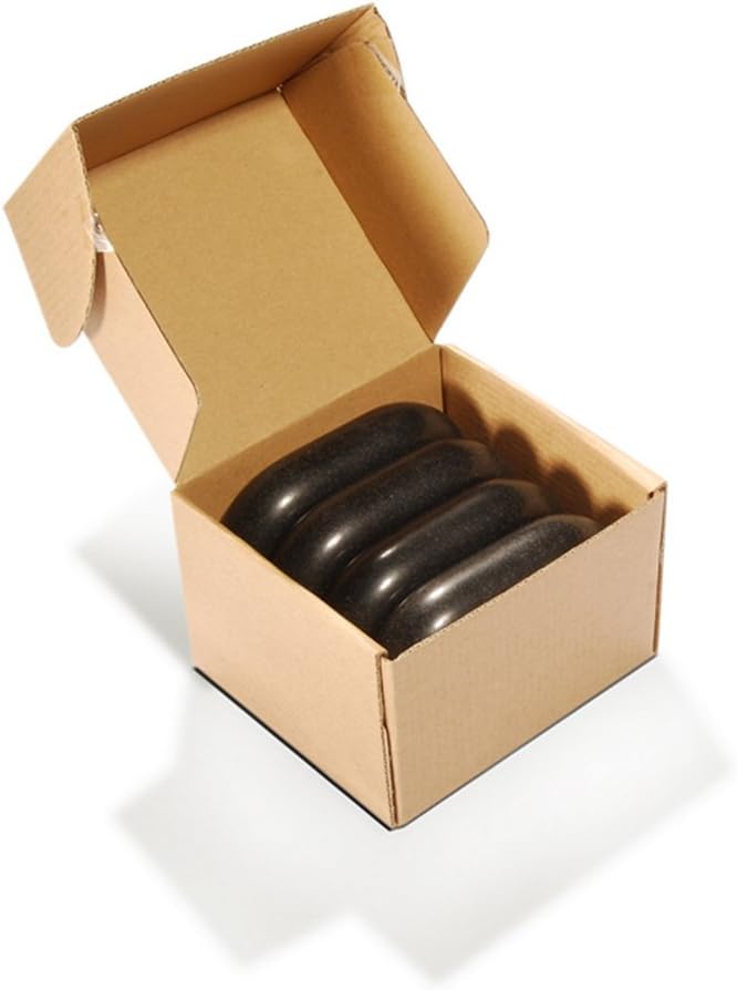 Master Massage 4 Piece 4.6"x 3" x 1.2" Extra X- Large Ovular Black Basalt Lava Hot Stone Rock Pack (ABCD)