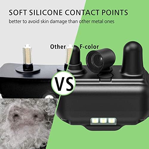 F-color Dog Training Collar Rechargeable Waterproof Dog Shock Collar for Dogs with Remote 2600ft with Beep Vibrating Shock LED Light 4 Modes for Small Medium Large Dogs