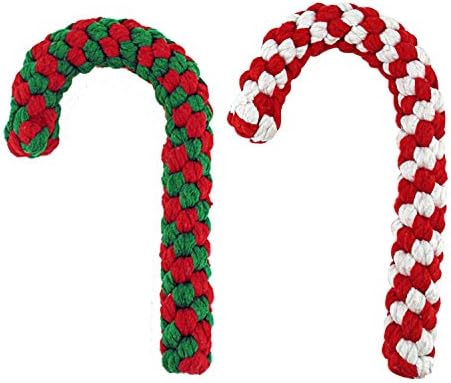 Candy Cane Rope Toy,Puppy Chew Dog Toys Interactive and Cotton Rope Toys and Christmas Decoration, Puppy Pet Play Chew and Training Toy for Medium&Large Dog Pet Teeth Cleaning