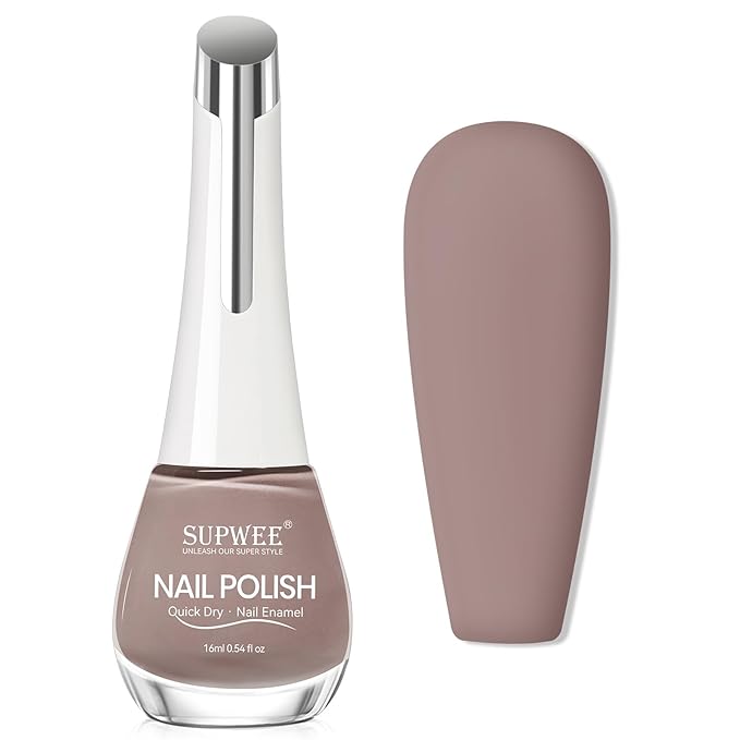 Brown Matte Nail Polish Quick Dry Fall Nail Polish Non Gel, Fast Drying Fingernail Polishes Air Drying Lacquer, Oil-based, Chip Resistant, Vegan, Fast Drying, Streak, Long Lasting