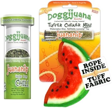 Doggijuana Watermelon Slice & Juananip Bundle | Squeaky Refillable Plush