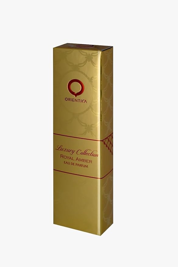 Orientica Luxury Collection Royal Amber Eau De Parfum 0.33 Oz/10ml Mini Spray - Fruity, Gourmand, Amber, Woody, Vanilla, Bergamot, Melon, Pineapple, Musk - Arabic Perfume for Men & Women