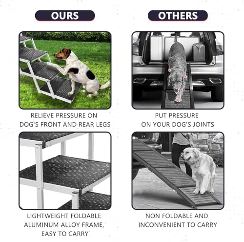 Dog Steps for Car for Smart #3 5-Door SUV 2023 Foldable Dog Ramps for Large Dogs with Non Slip Surface Portable Outdoor Pet Ramp