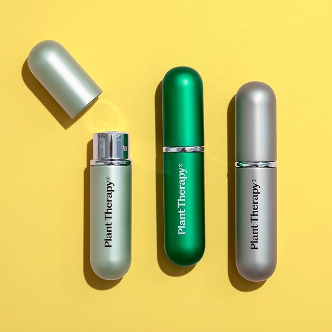 Plant Therapy Essential Oils Aromatherapy Nasal Inhaler Multi-Color Sticks, 3-Pack Personal, Portable, Aluminum & Glass Inhalers with Cotton Wicks - Joyful Aromatherapy Anywhere!
