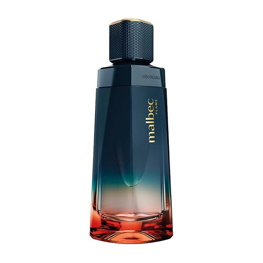 Malbec Flame Eau De Toilette by O Boticário, Cologne For Men, French Oak Barrel-Aged Red Wine & Woody Nerello Grape Scent, 3.4 Ounce