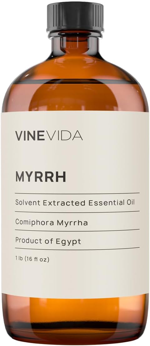 VINEVIDA Myrrh Essential Oil - 16 oz Undiluted - DIY Candle Scents & Bulk for Soap Making