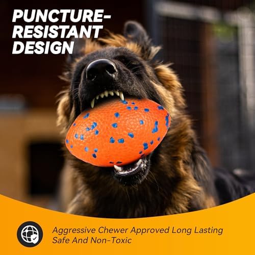 FUSOTO 5.5 Inches Balls for Dogs, Durable Dog Football Toys, Orange