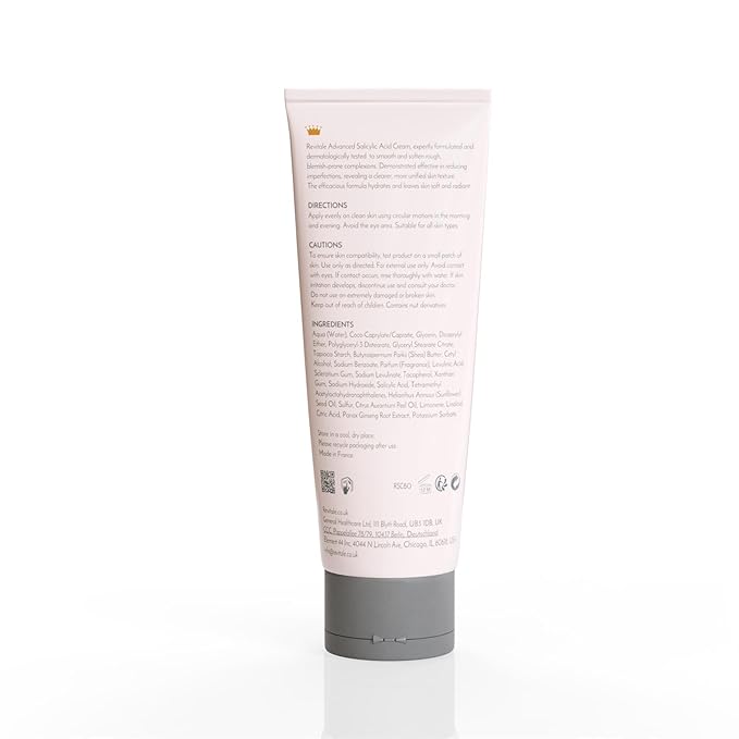 REVITALE Advanced Salicylic Acid Cream for Face & Body 80g – Helps Smooth & Soften Skin Texture. For Rough, Bumpy & Blemish-Prone Skin