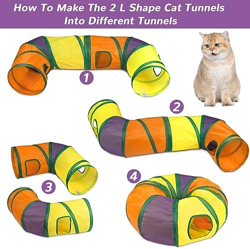 Retro Shaw 33PCS Interactive Cat Toys, Cat Play Tunnels for Indoor Cats | Kitten Feather Wand Springs Crinkle Balls Bell Plush Mice Chew Kicker, Relieves Boredom & Anxiety