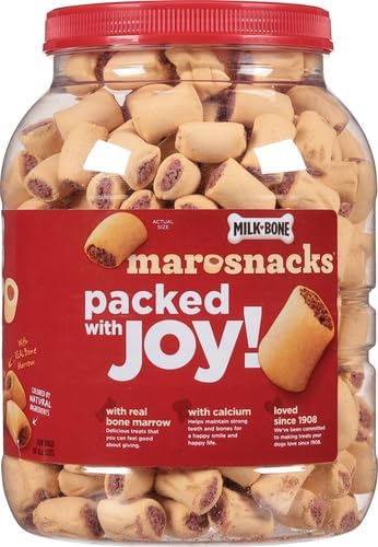 Milk-Bone MaroSnacks Small Dog Treats with Bone Marrow, 40 Ounce Container (Pack of 6)