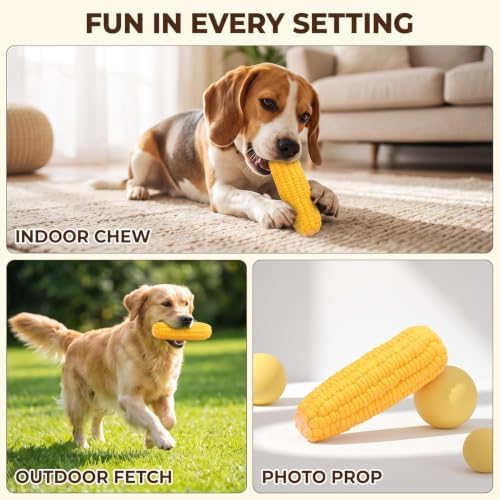 Pet Dog Corn Shape Squeaky Bite-Resistant Interactive Play Chew Toy Pet Supplies Dog Toy Corn, Dog Toys Aggressive Chewers for Dog