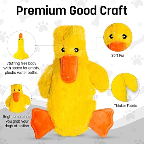 FGA MARKETPLACE Duck-Squirrel Flat NO Stuffing NO Squeak Plush Dog Toy, Funny Style Will Entertain Your Pet for Hours, Recommended for Small and Medium Dog 21 INCH Long