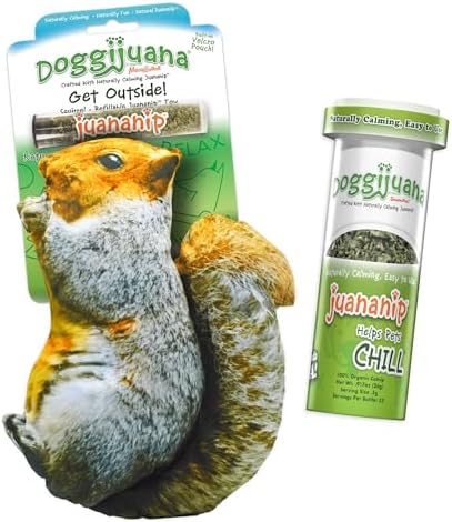 Doggijuana Squirrel & Juananip Bundle | Squeaky Refillable Plush Toy