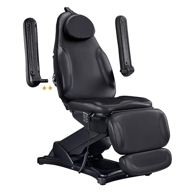 Dir Facial Beauty Bed Medical Aesthetic Tattoo Procedure Bed 3 Motor Electrical Medical Examination Chair Bellucci - 2 Pack Black