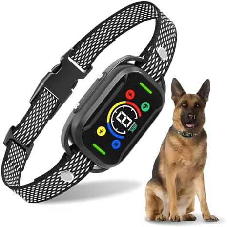 Smart Bark Control Collar, New Upgraded Color Screen, No Bark Control Anti-Barking Dog Bark Collar, Waterproof, Rechargeable, Multifunction and Safe.