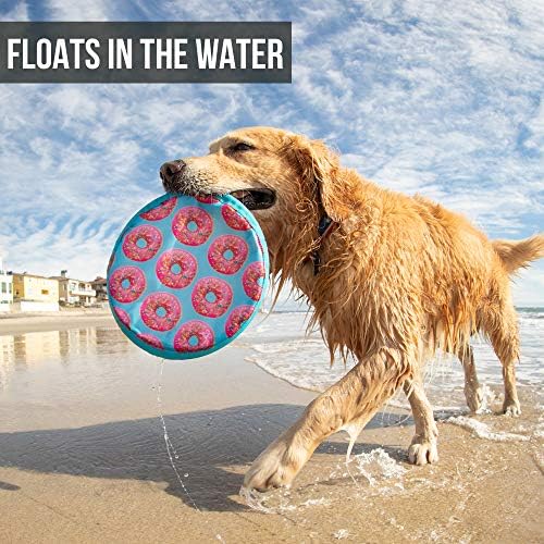 Hyper Pet Flippy Flopper Flying Disc Soft Dog Toy, 9 Inches, Donut Design