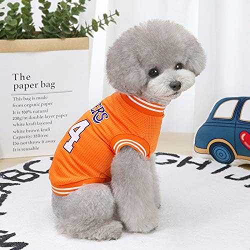 Dog Clothes Basketball Mesh Breathable T-Shirt,Pet Clothes Puppy Sportswear Spring/Summer Fashion Dog Shirt. (Orange, X-Large)
