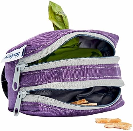 Blueberry Pet Dog Poop Bag Holder - Dark Orchid Dispenser with Dual Zippers, Dog Poop Bags Rolls, Dog Leash Attachment, Includes 1 Free Roll, Compact, Durable, Ideal for Dog Owners
