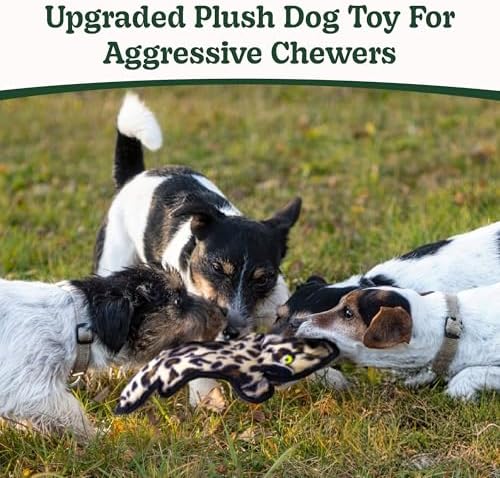 SHARLOVY No Stuffing Dog Toys Crinkle Squeaky, Long Lasting Chews for Aggressive, Durable Plush Dog Puppy Chew Toys for Teething, with 6 Tough Layers for Small Medium Large Breed-5pack,Large