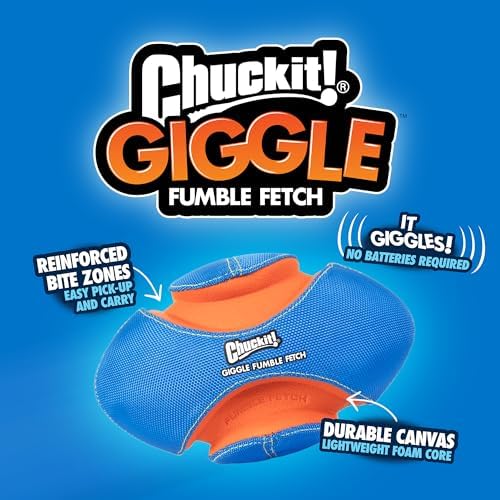 Chuckit! Giggle Fumble Fetch Ball Dog Toy 7.9", Makes Funny Giggle Sounds
