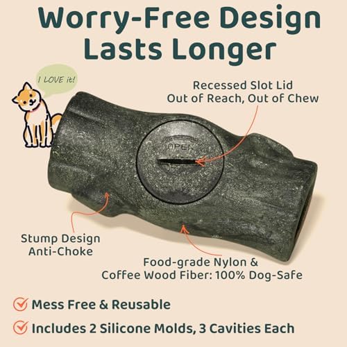 MENGJINGO Dog Treat Toy and Silicone Treat Tray for Dogs 25-75 lbs